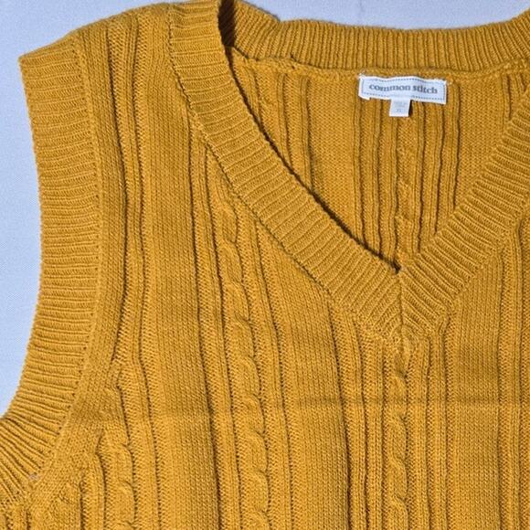 Common Stitch Yellow Pulloever Vest Knit Women's Size XL - Picture 4 of 6
